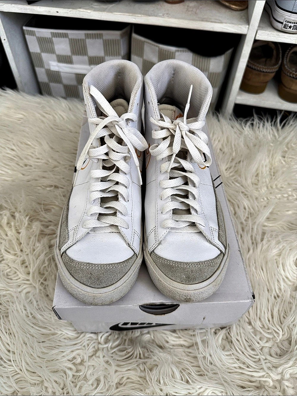 Nike Blazer Mid '77 High-Top Sneakers White & Gray US 8